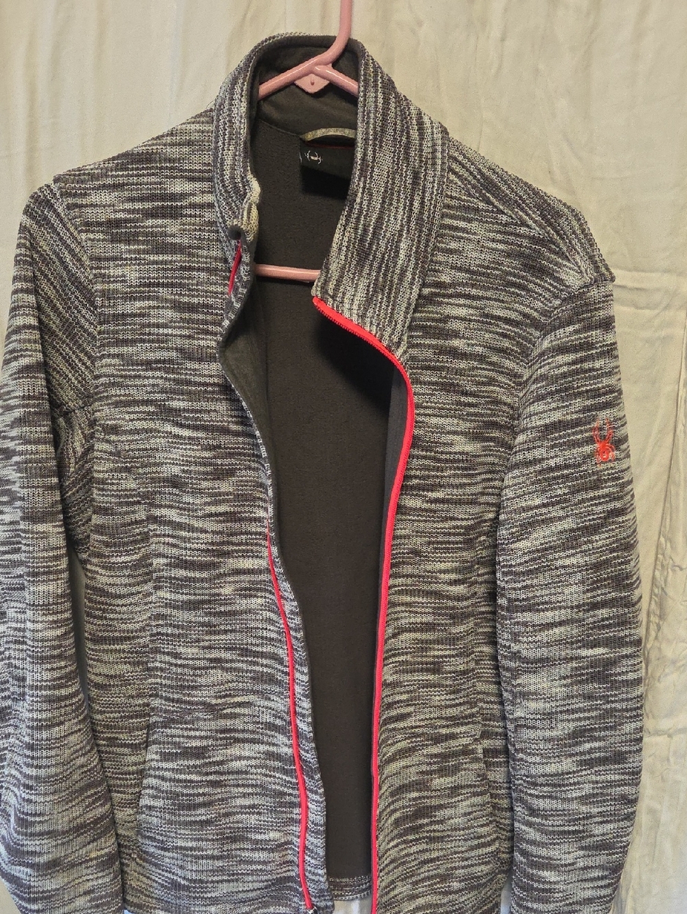 Spyder Black Fleece Lined Jacket with Pink Trim